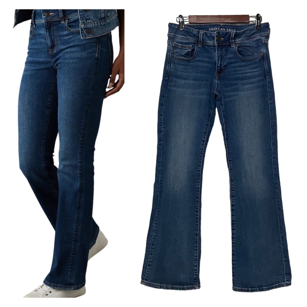 American Eagle Kick Boot Super Stretch Jeans Blue
